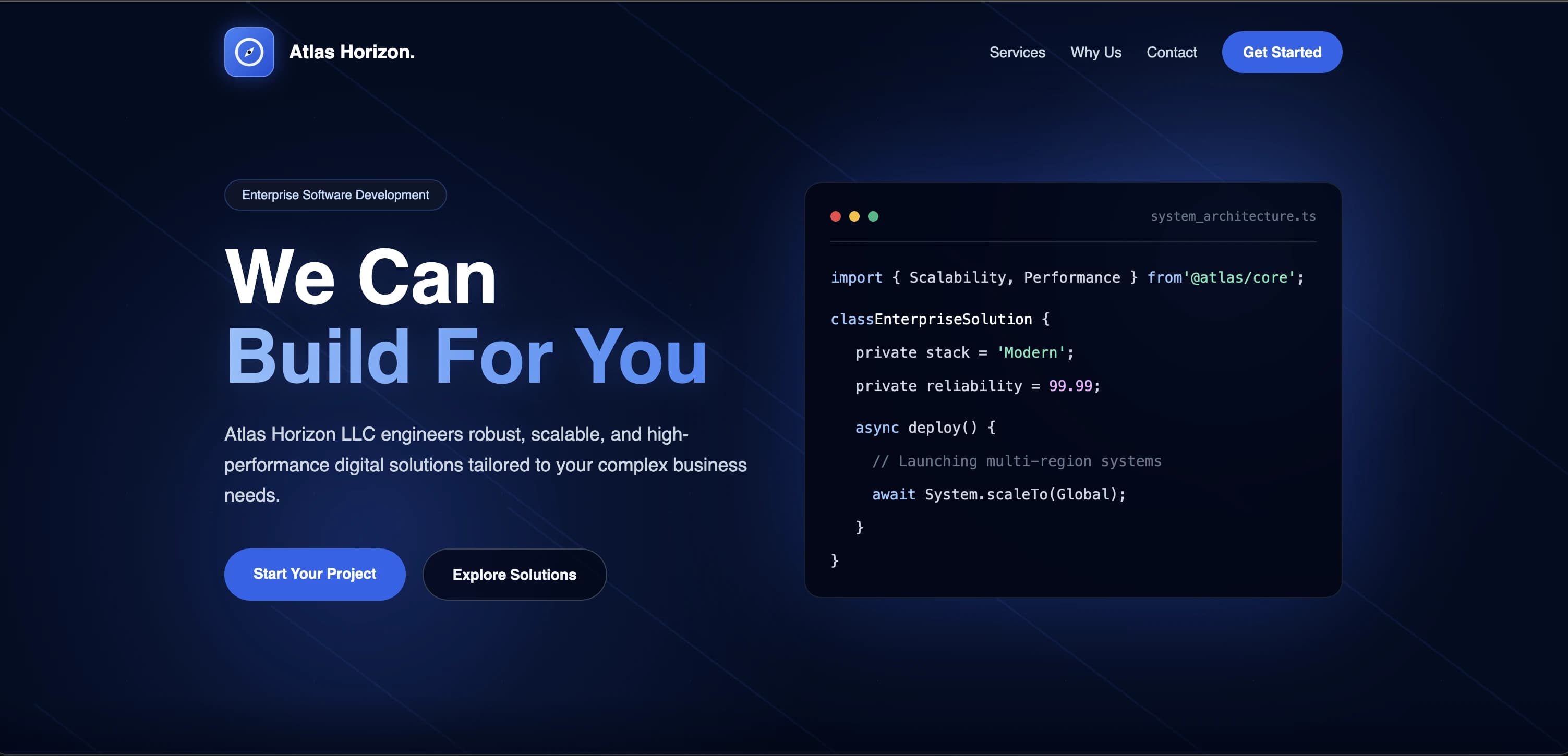 Captura del proyecto Atlas Horizon LLC