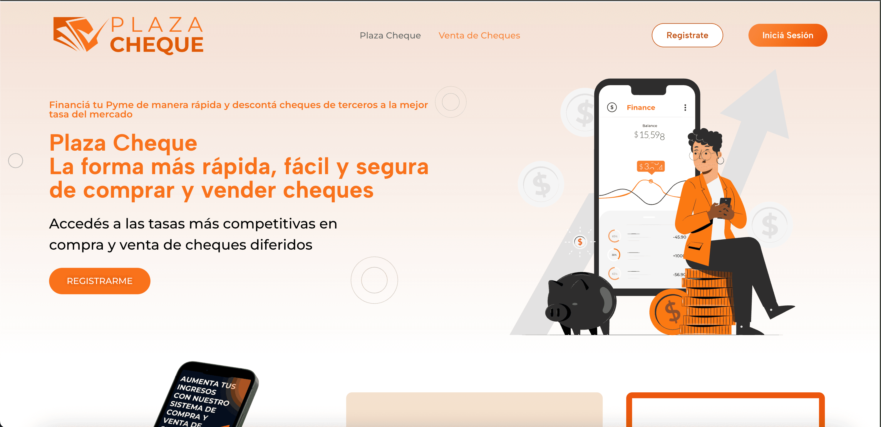 Captura del proyecto Plaza Cheque